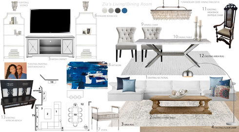 Transitional Living, Bedroom and Home Office Design Jessica S. Moodboard 2 thumb