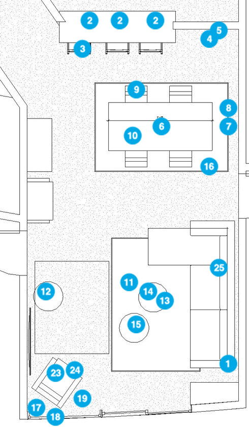 Online Designer Combined Living/Dining Floorplan