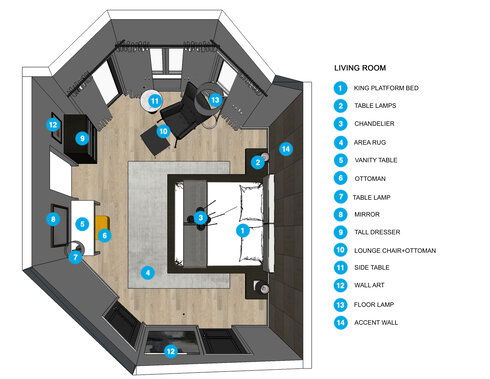 Online Designer Bedroom Floorplan