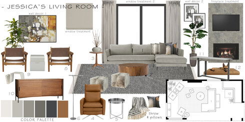 Mid-Century Modern Living Room Design Selma A. Moodboard 2 thumb