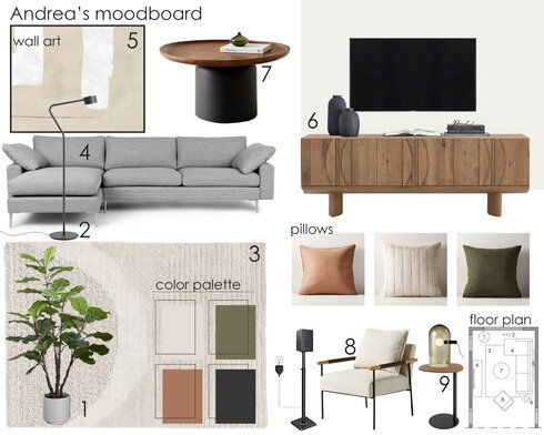 Relaxing Open Space Living Room Renovation Nikola P. Moodboard 2 thumb