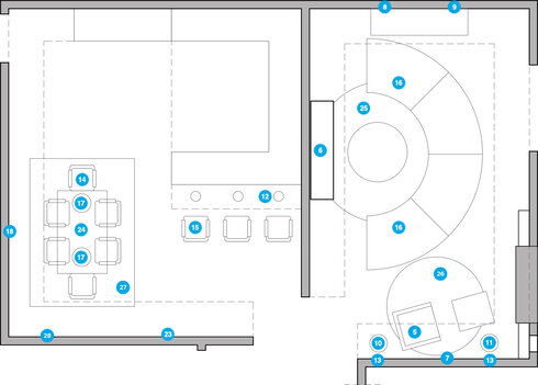 Online Designer Combined Living/Dining Floorplan