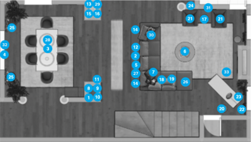 Online Designer Combined Living/Dining Floorplan