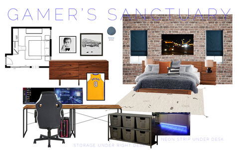 Industrial Teen Boy Room with Basketball Accents Courtney B. Moodboard 2 thumb