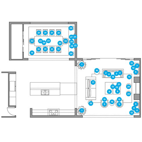 Online Designer Combined Living/Dining Floorplan