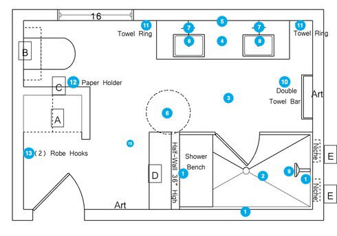 Online Designer Bathroom Floorplan