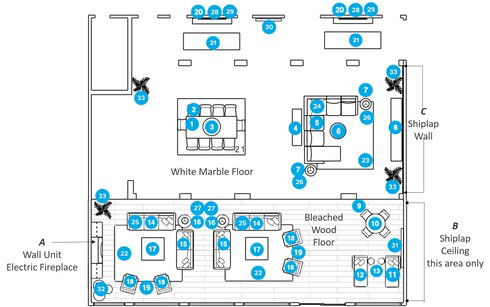 Online Designer Combined Living/Dining Floorplan