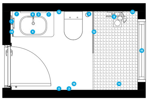 Online Designer Bathroom Floorplan