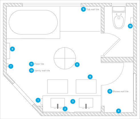Online Designer Bathroom Floorplan