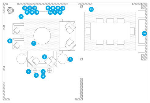 Online Designer Combined Living/Dining Floorplan