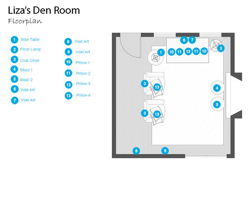 Online Designer Living Room Floorplan