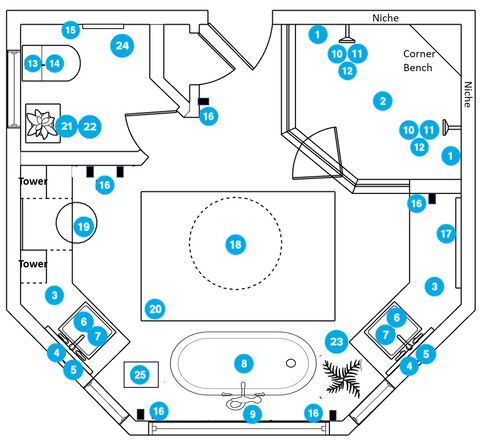 Online Designer Bathroom Floorplan