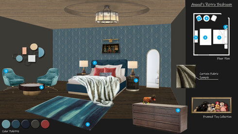 Industrial Retro Bedroom Transformation Ideas  Iulia B. Moodboard 2 thumb