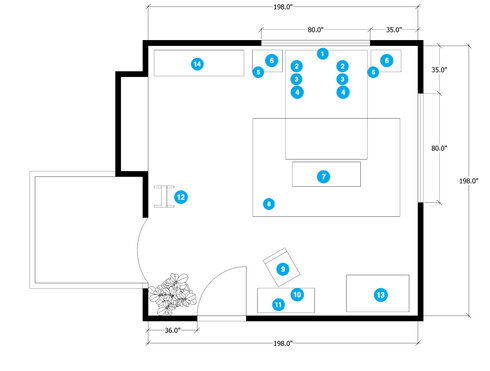 Online Designer Bedroom Floorplan