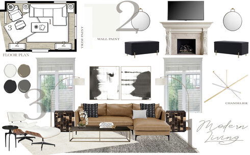 Contemporary Family Room with Modern Accents Design Tera S. Moodboard 1 thumb