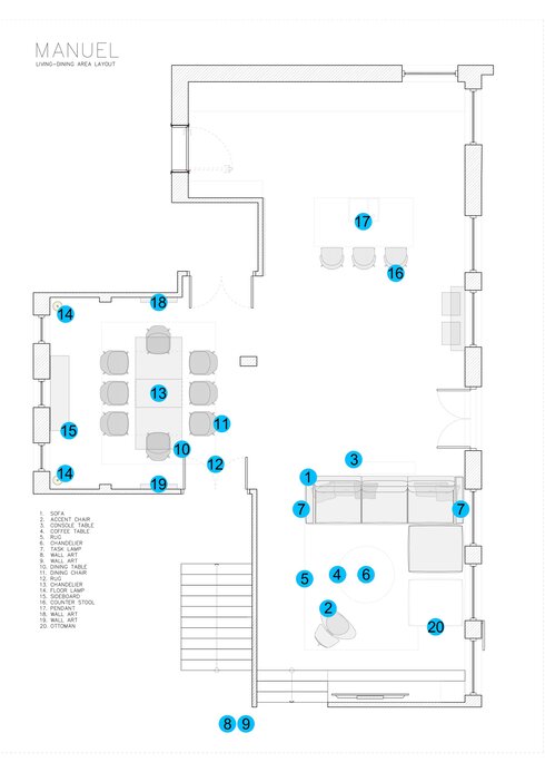 Online Designer Combined Living/Dining Floorplan