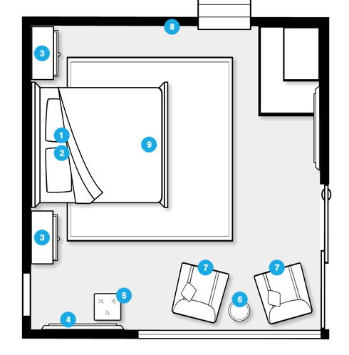 Online Designer Bedroom Floorplan