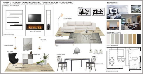 Modern Clean Living/Dining Transformation Rajna S. Moodboard 2 thumb