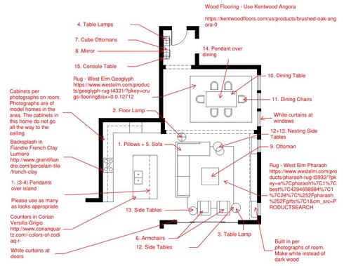 Online Designer Combined Living/Dining Floorplan