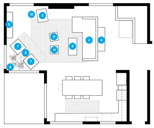 Online Designer Living Room Floorplan