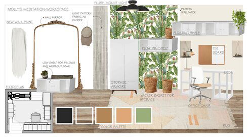 Small Home Office & She-Shed Combo Design Idea Samantha W. Moodboard 1 thumb