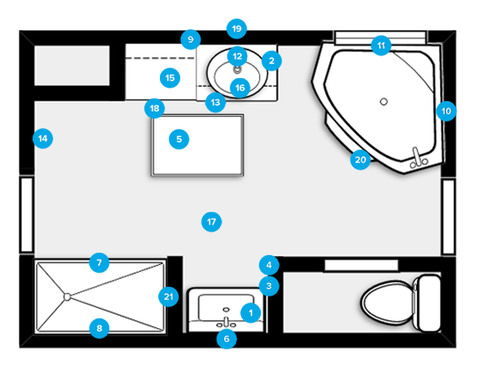 Online Designer Bathroom Floorplan