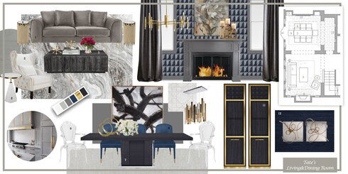 Modern Glam Living Room and Dining Room Dragana V. Moodboard 1 thumb