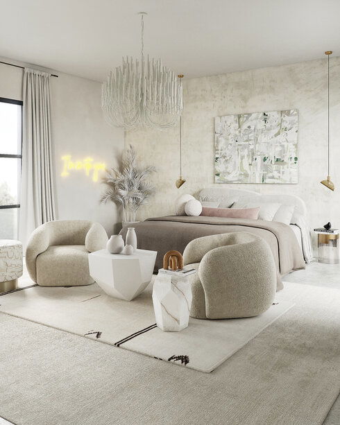 Neutral and Soft Contemporary Bedroom Design