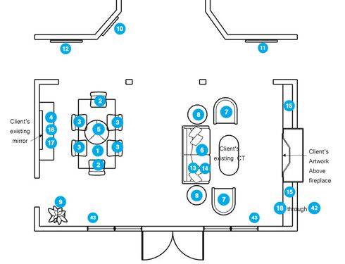 Online Designer Combined Living/Dining Floorplan