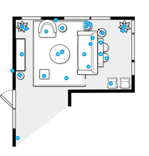 Online Designer Combined Living/Dining Floorplan