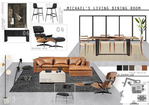 Industrial Mid Century Modern Design Jessica D. Moodboard 2 thumb