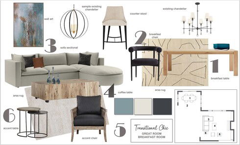 Cozy-Modern Open Concept Living Kitchen Dining Room Lorra R. Moodboard 2 thumb