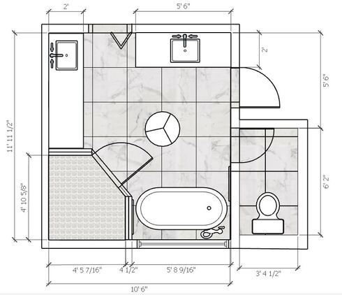 Online Designer Bathroom Floorplan