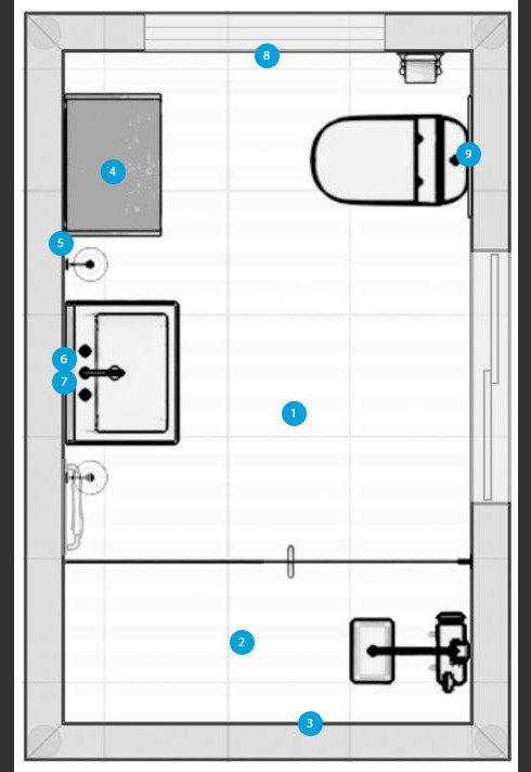 Online Designer Bathroom Floorplan
