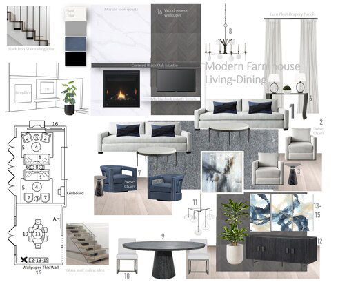 Luxurious Vaulted Ceiling Modern Farmhouse Home Wanda P. Moodboard 2 thumb