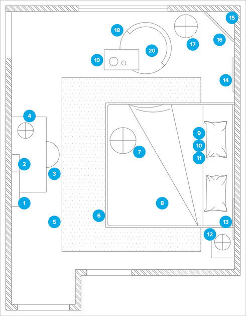 Online Designer Bedroom Floorplan