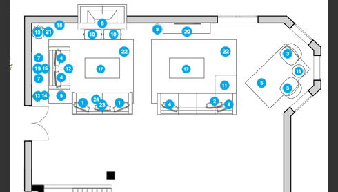 Online Designer Living Room Floorplan