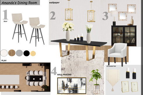 Contemporary Glam Dining Room Fereshteh H. Moodboard 2 thumb