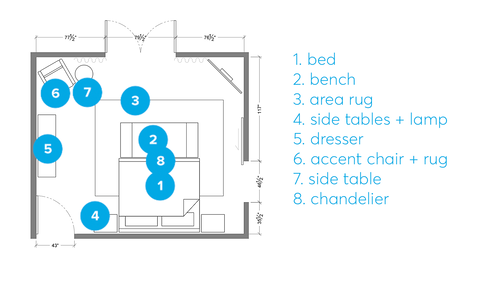 Online Designer Bedroom Floorplan