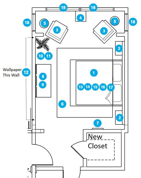 Online Designer Bedroom Floorplan