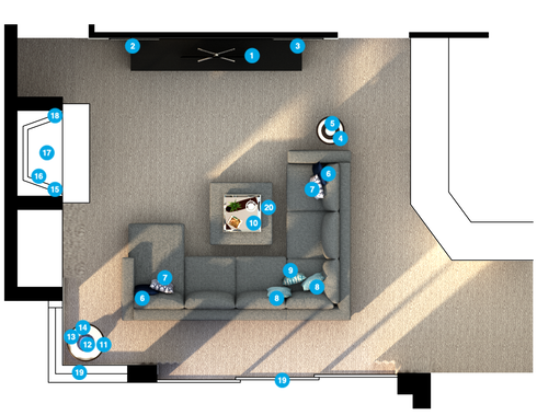 Online Designer Living Room Floorplan