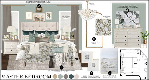 Glam Master Bedroom with Seating Area Rachel H. Moodboard 1 thumb