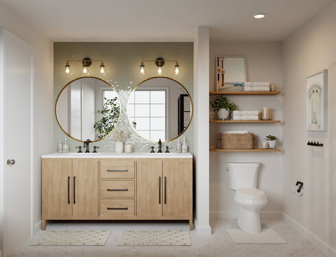 25 Terrific Transitional Bathroom Designs That Can Fit In Any Home   Transitional bathroom design, Small bathroom remodel, Modern farmhouse  bathroom