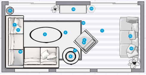 Online Designer Living Room Floorplan