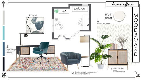 Small Home Office & Gym Combo Design Lidija P. Moodboard 2 thumb