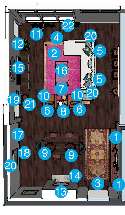 Online Designer Combined Living/Dining Floorplan