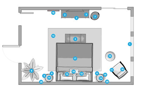 Online Designer Bedroom Floorplan