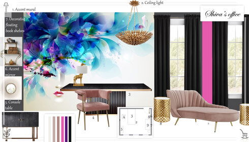 Colorful Chic & Glam Business Space Decor Lidija P. Moodboard 1 thumb