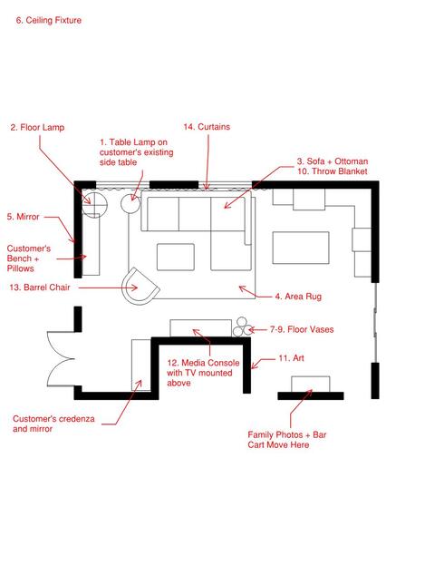 Online Designer Living Room Floorplan