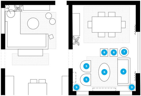 Online Designer Combined Living/Dining Floorplan